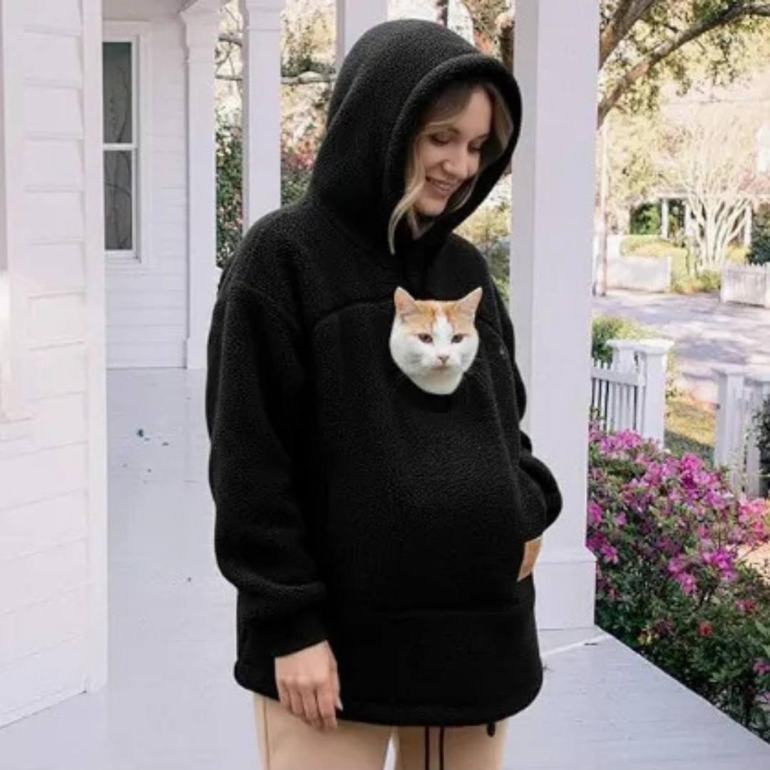 Cozy Cat Hoodie With Purr Pouch